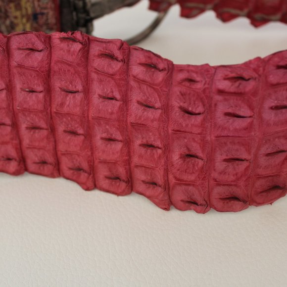 NEW JAZZ ALLIGATOR VERY UNIQUE GORGEOUS WIDE BELT L main image 5